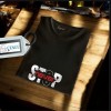  Unisex Oversize Modern Boy Pamuklu Etek Oval Siyah Baskili T-shirt